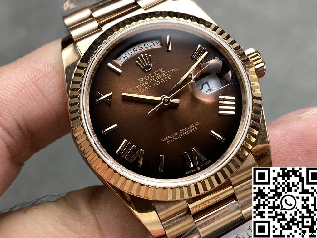 Chocalate Date v5 Steel Rolex 36mm Tungsten Dial Factory Day M128235 QF Gold Rose 1110